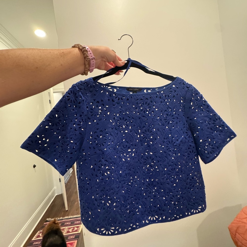 Banana Republic Royal Blue Lace Blouse